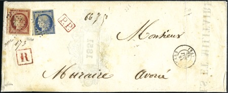 Stamp of France Rare lettre recommandé en 3è échelon de poids (66g