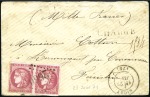 Stamp of France Deux lettres chargées avec 80c Bordeaux : seul sur