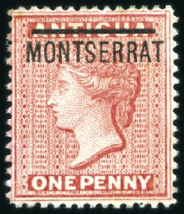 Stamp of Montserrat 1876 Wmk Crown CA 1d red with "inverted S" variety