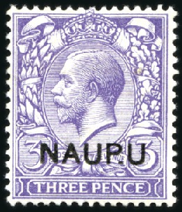 Stamp of Nauru 1916-23 3d Bluish violet, mint, pair, stamp showin