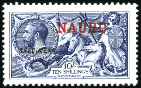 Stamp of Nauru 1916-23 Waterlow 10s indigo-blue, mint, part origi