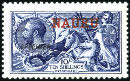 Stamp of Nauru 1916-23 Waterlow 10s indigo-blue, mint, part origi
