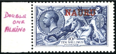 Stamp of Nauru 1916-23 Waterlow 10s indigo-blue, mint, left sheet