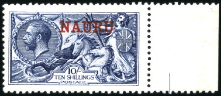 Stamp of Nauru 1916-23 Waterlow 10s indigo-blue, mint, right shee