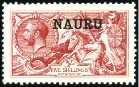 Stamp of Nauru 1916-23 Waterlow 5s rose-carmine, mint, fine & rar