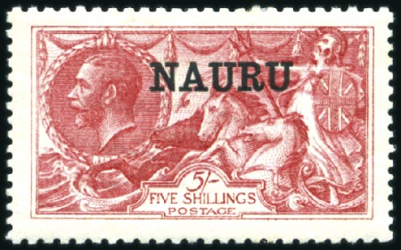 Stamp of Nauru 1916-23 De La Rue 5s bright carmine, mint, part or