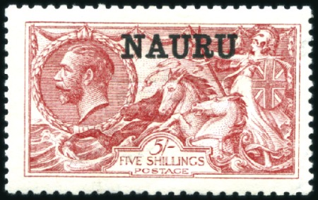 Stamp of Nauru 1916-23 De La Rue 5s bright carmine, mint, part or