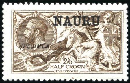 Stamp of Nauru 1916-23 De La Rue 2s6d deep brown, mint, part orig