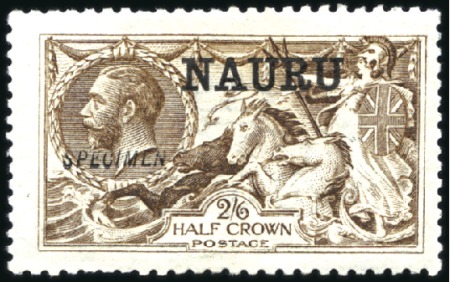 Stamp of Nauru 1916-23 De La Rue 2s6d deep brown, mint, part orig