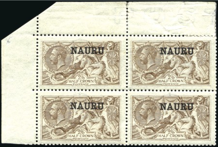 Stamp of Nauru 1916-23 De La Rue 2s6d sepia brown, mint, top left