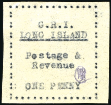 Stamp of Long Island 1916 1d Black on thin wove paper, unused, slightly