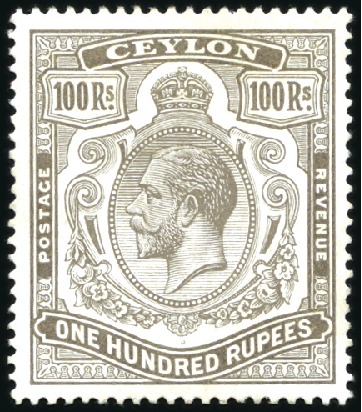 Stamp of Ceylon 1921-32 Wmk Multiple Script CA 100r brownish grey,