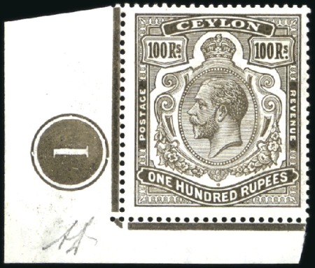Stamp of Ceylon 1921-32 Wmk Multiple Script CA 100r brownish grey,