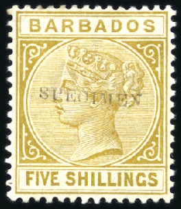 Stamp of Barbados 1882-86 Wmk Crown CA 1/2d, 1d, 2 1/2d, 3d, 4d brow
