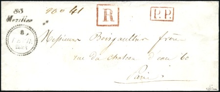 Stamp of France Tarif du 01.07.1850 : Cinq lettres dont une chargé