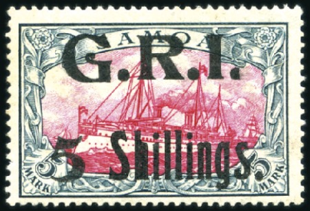Stamp of Samoa 1914 German Colonial Issue "5 Shillings" on 5m car