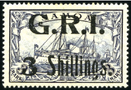 Stamp of Samoa 1914 German Colonial Issue "3 Shillings" on 3m vio