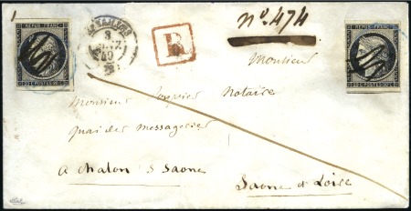Stamp of France Rarissime lettre recommandé du 3 janvier 1849 avec