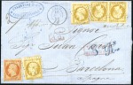 Stamp of France » Collections 1779-1866, Collection Médaille d'or sur les Paqueb
