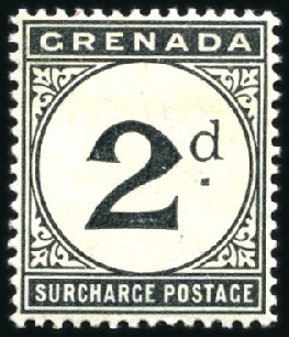 Stamp of Grenada Postage Dues: 1892 Wmk Crown CA 1d, 2d and 3d mint