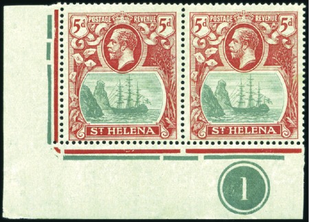 Stamp of St. Helena 1922-37 Wmk Multiple Script CA "Cleft Rock" variet