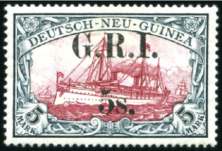 Stamp of New Guinea 1914 German Colonial Issues 5s on 5m carmine and b