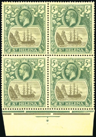 Stamp of St. Helena 1922-37 Wmk Multiple Crown CA 5s grey and green on