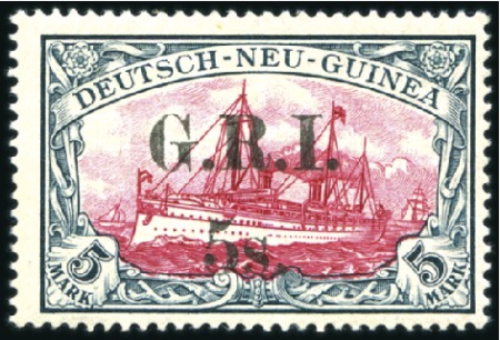 Stamp of New Guinea 1914 German Colonial Issues 5s on 5m carmine and b