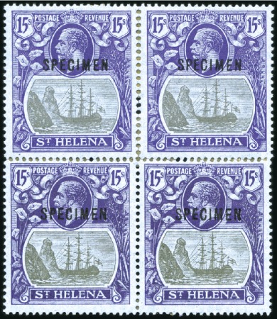Stamp of St. Helena 1922-37 Wmk Multiple Script CA 1/2d to 15s with SP
