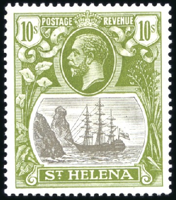 Stamp of St. Helena 1922-37 Wmk Multiple Script CA 10s grey and olive-