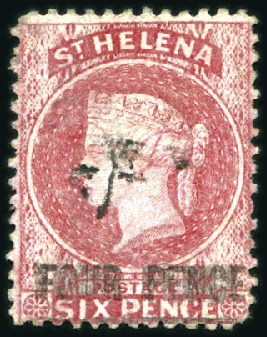 Stamp of St. Helena 1864-80 Wmk Crown CC 4d on 6d carmine with DOUBLE 