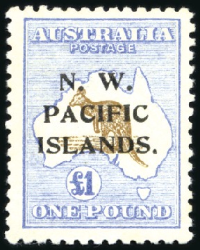 Stamp of New Guinea 1918-23 Australian Issues: £1 bistre-brown and gre