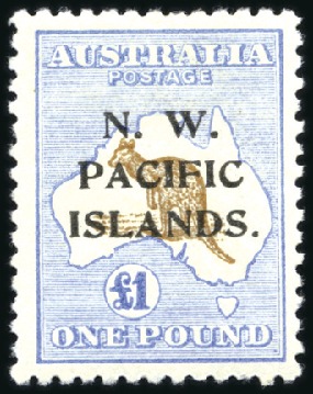Stamp of New Guinea 1918-23 Australian Issues: £1 bistre-brown and gre