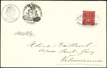 Stamp of France » Guerre 1914 Valenciennes, lot spécialisé avec bloc de 4 c