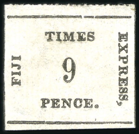 Stamp of Fiji 1870-71 Times Express 9d black on rose, on thin ve