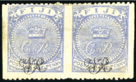 Stamp of Fiji 1876-77 VR 1d blue, laid paper, mint, horizontal I