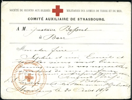 Stamp of France » Guerre de 1870-1871 Carte du Comité de la Croix-Rouge de Strasbourg av