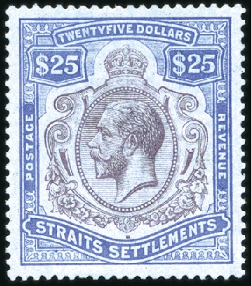 Stamp of Malaysia » Straits Settlements 1921-33 Wmk Multiple Script CA $25 purple and blue