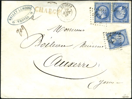Stamp of France 1862 20c Empire dent. en paire TETE-BECHE +isolé s