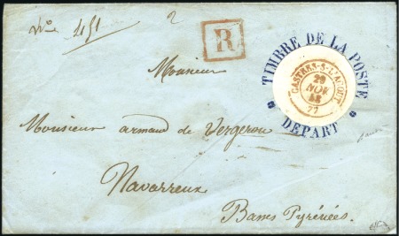 Stamp of France 1848-51, Trois enveloppes Marion en recommandé : e