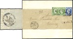 Stamp of France 1856-62, 8 lettres chargées avec Empire ND dont 20