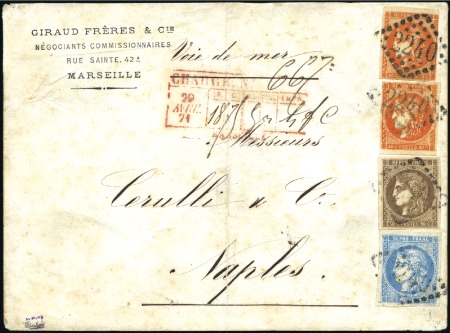 Stamp of France 1871 Lettre 2è échelon en chargée de Marseille 29.