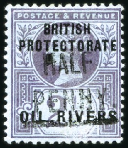 Stamp of Nigerias » Niger Coast Protectorate 1893 Provisional 1/2d on 2 1/2d type 4 in black, m