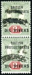 Stamp of Nigerias » Niger Coast Protectorate 1892-94 1/2d and 2d (vert. pair) with trial oblite