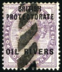 Stamp of Nigerias » Niger Coast Protectorate 1892-94 1/2d and 2d (vert. pair) with trial oblite