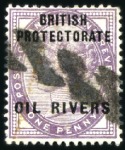 Stamp of Nigerias » Niger Coast Protectorate 1892-94 1/2d and 2d (vert. pair) with trial oblite