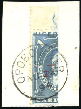 Stamp of Nigerias » Niger Coast Protectorate 1894 Provisional 1/2 on 1d blue bisect with "1" OM