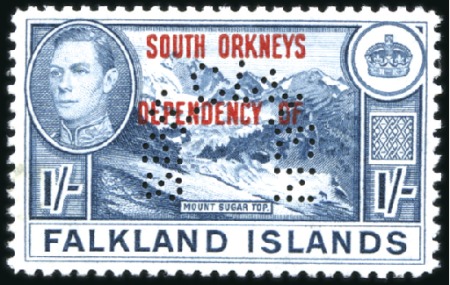 Stamp of Falkland Islands » Dependencies - South Orkney Islands 1944-45 South Orkneys ovpt set of 8 with SPECIMEN 