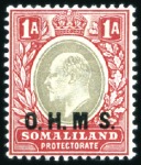 Stamp of Somaliland Protectorate 1904-05 Officials selection with "no stop after M"