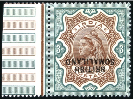 Stamp of Somaliland Protectorate 1903 3r Brown & Green (ovpt at bottom) with OVERPR